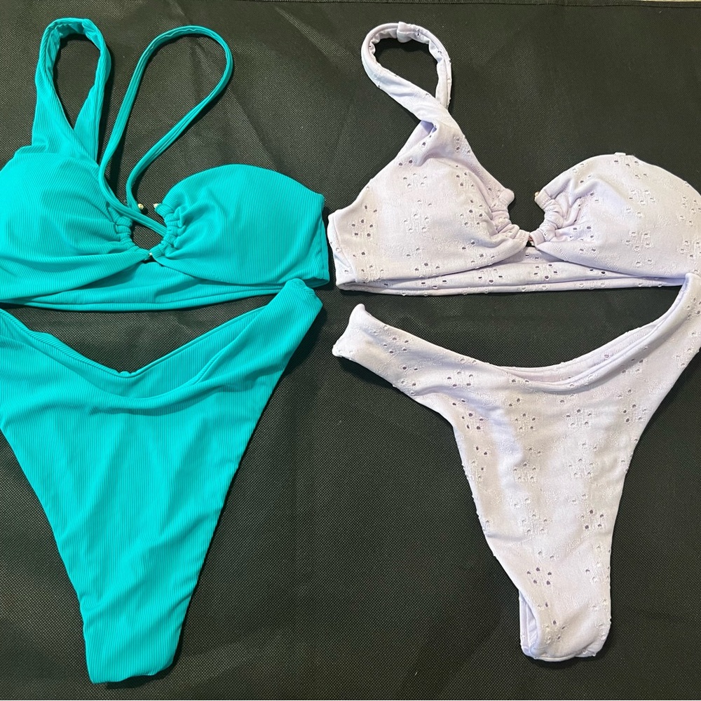 Zaful Blue and Purple Bikini sets